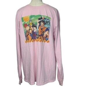 Dragon Ball Z Pink Graphic Print Long Sleeve Crewneck Shirt L